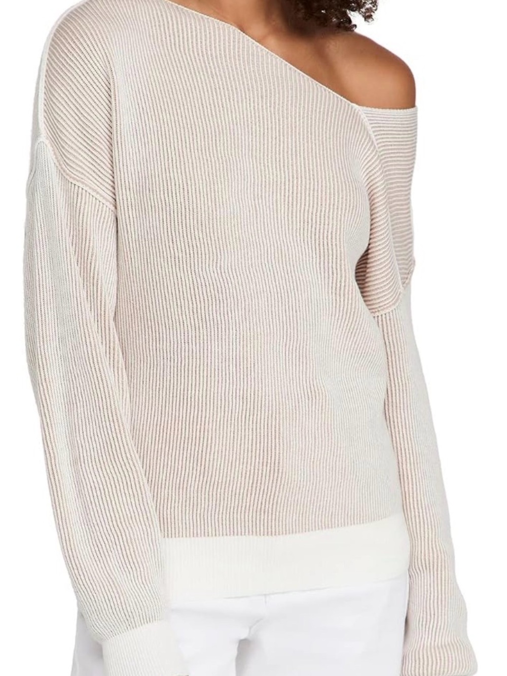 Line & Dot Favorite Off The Shoulder Ribbed Sweater